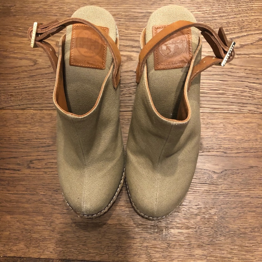 Tory Burch wedge mules